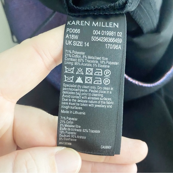 Karen Millen Metallic Iridescent Bodice Tailored Jumpsuit US 10 Black - Picture 11 of 13